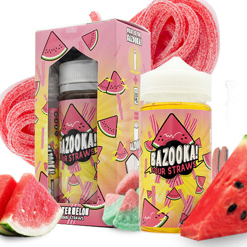 Watermelon Sour Straws - Bazooka Sour Straws