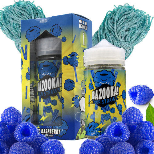 Blue Raspberry Sour Straws - Bazooka Sour Straws